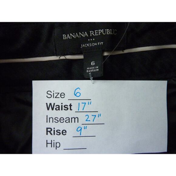 Banana Republic Jackson Fit Black Pants Size 6 Womens Ankle Trousers - Picture 6 of 7